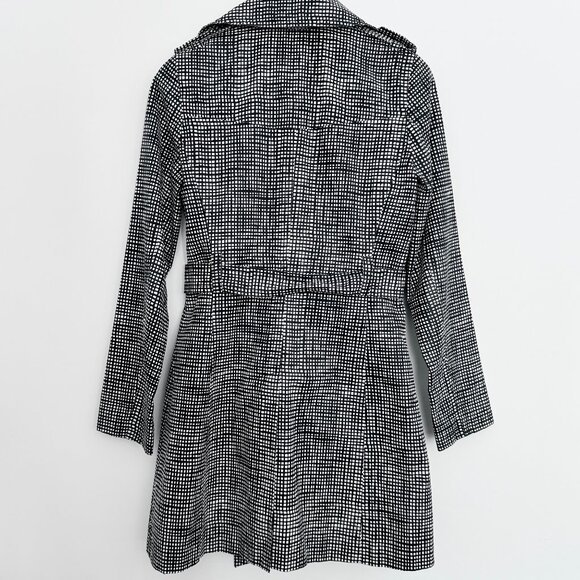 Express Black and White Trench Coat - Picture 2 of 5